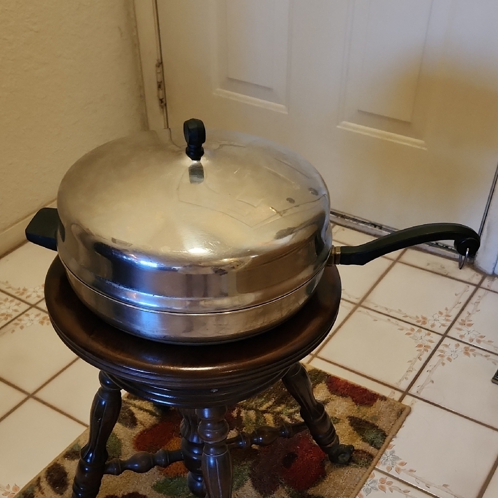 Farberware Silver Skillet with Black Handle